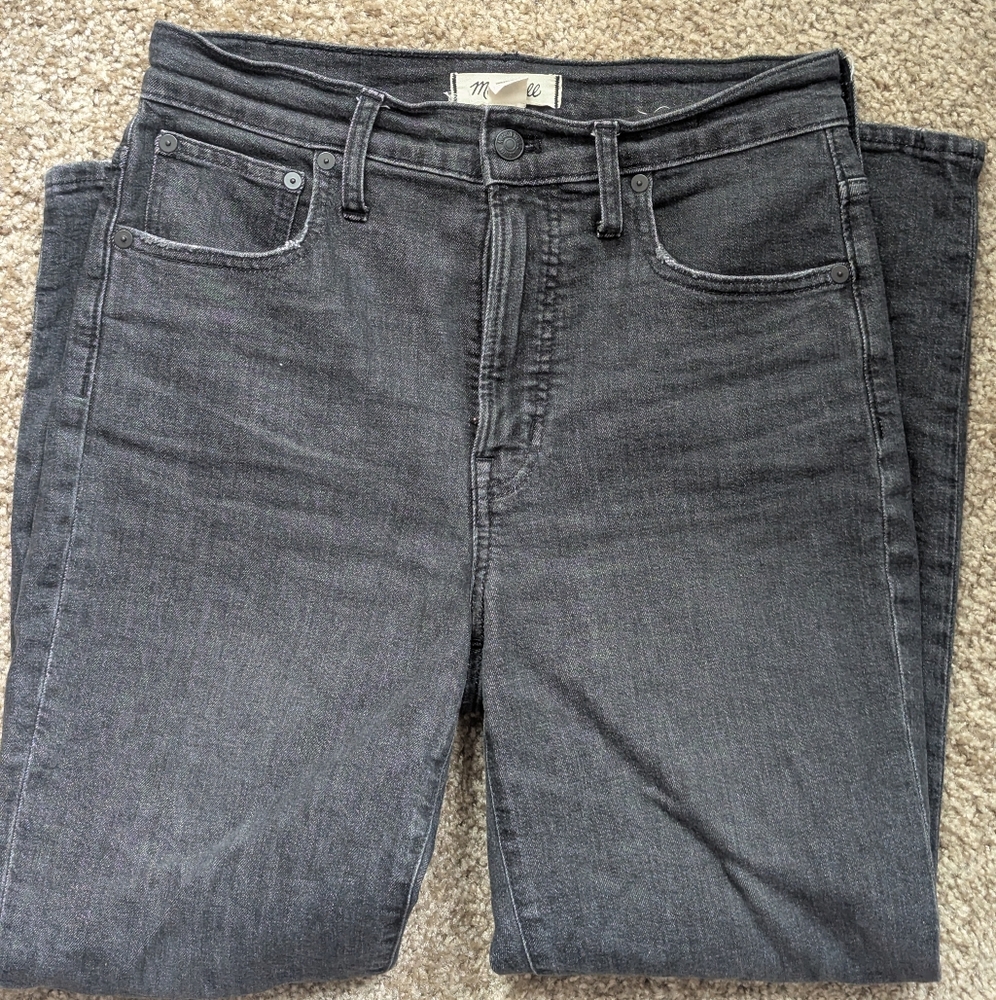 madewell vintage crop jeans - black, 27